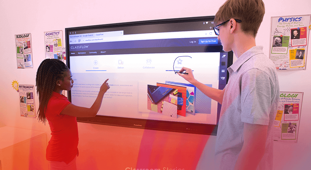 students using a Promethean ActivPanel