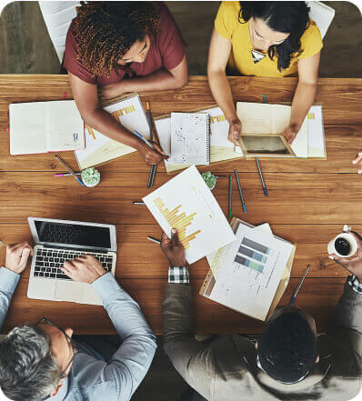 Business team working together