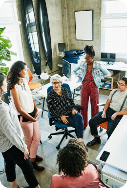 diverse team working together
