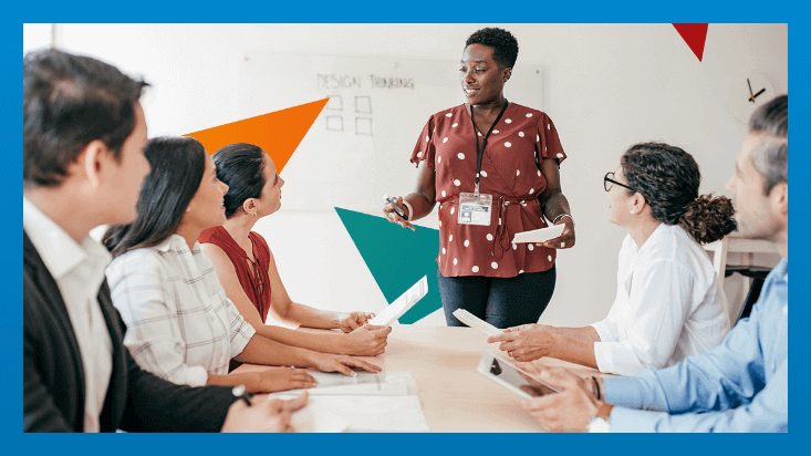 woman teaching others in the classroom