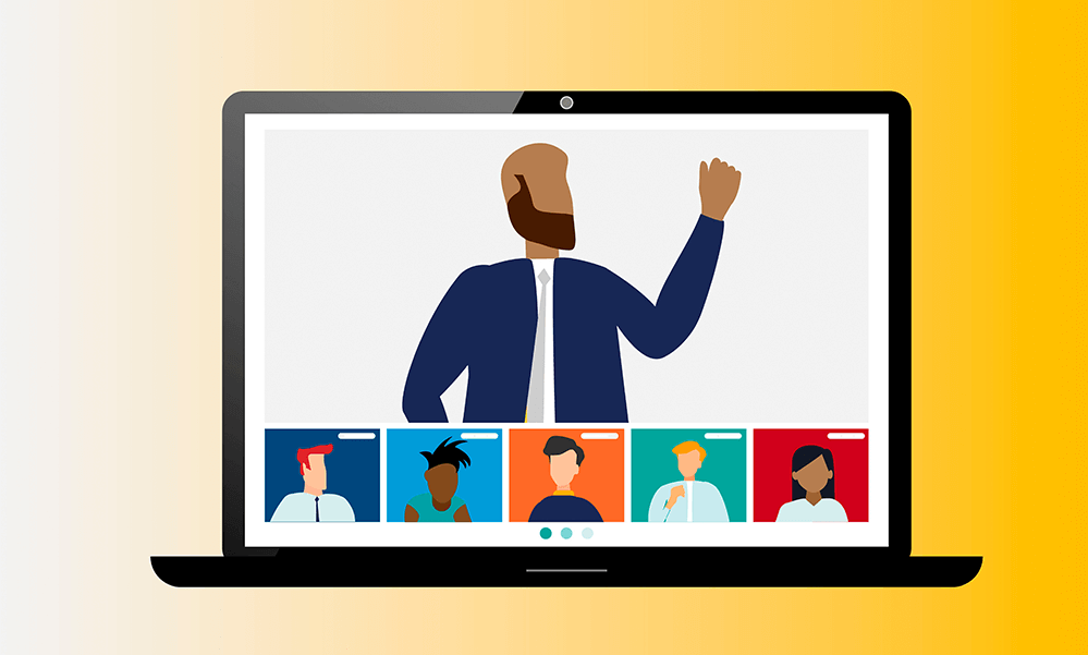 students engaging virtually