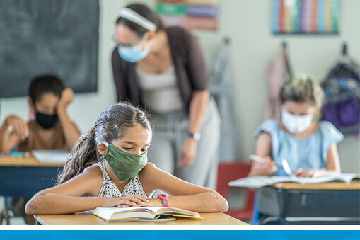 Young student in classroom