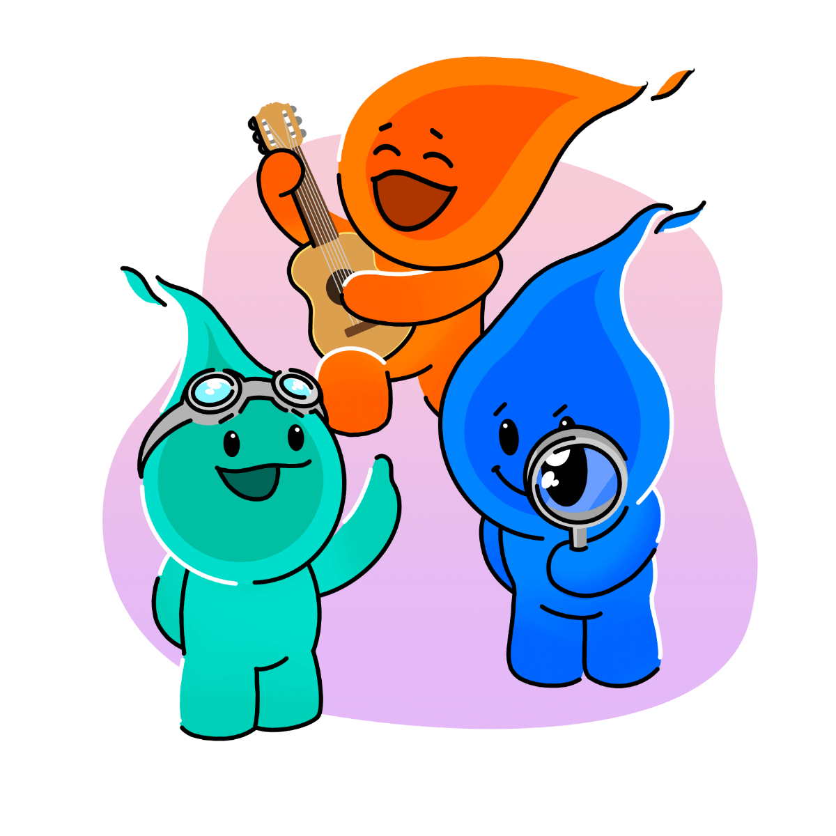 Promethean's three brand characters that represent us all--Flourish, Wordsmith and Astro.
