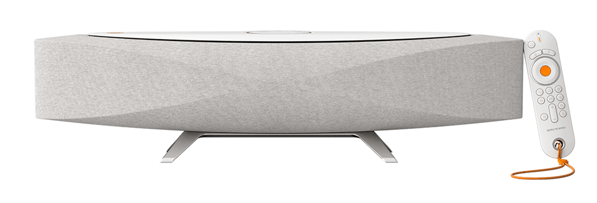Merlyn digital assistant for teachers with its accompanying remote.