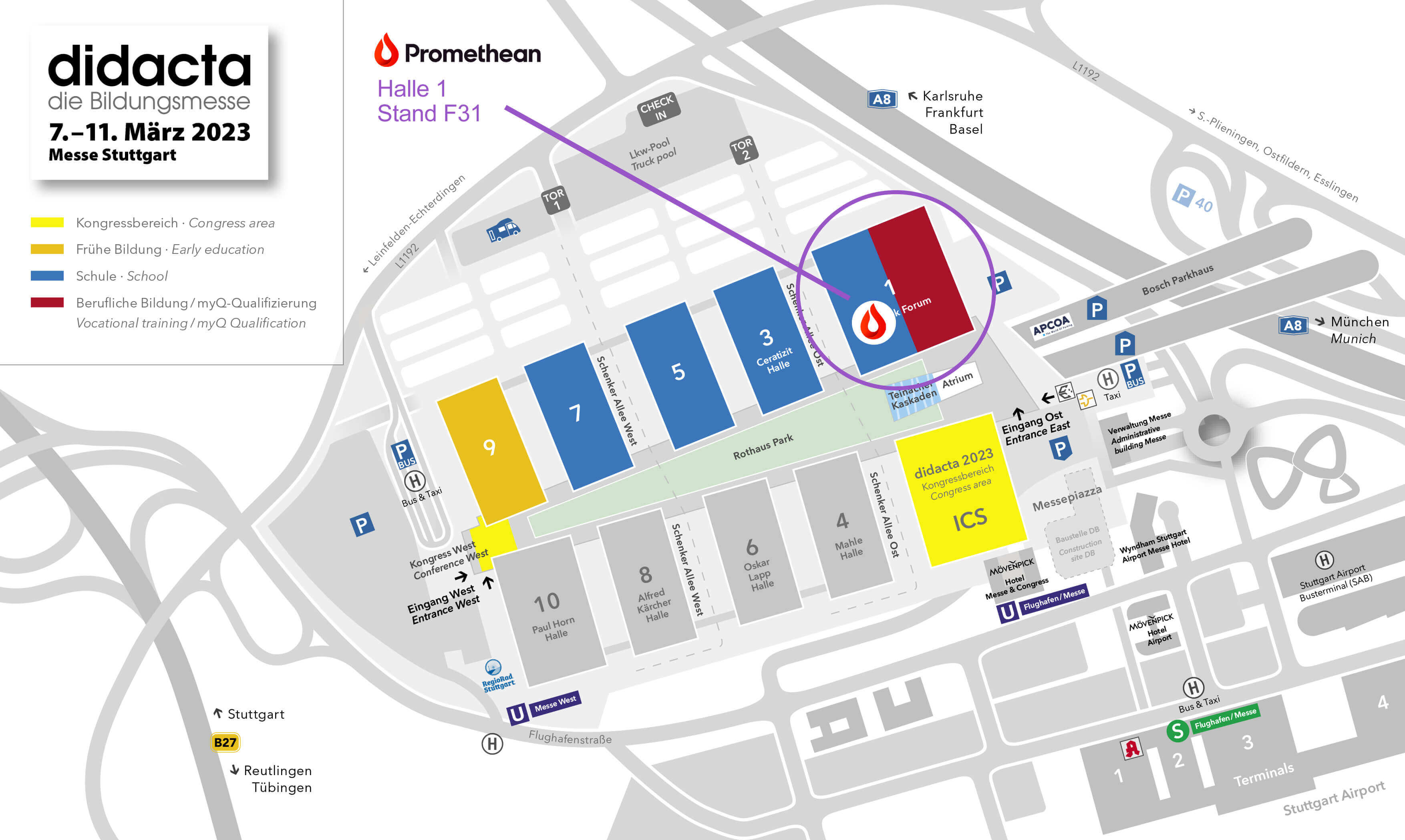 Lageplan Promethean Stand auf der didacta 2023
